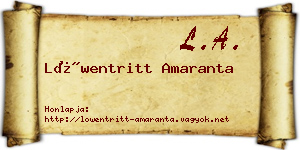 Löwentritt Amaranta névjegykártya
